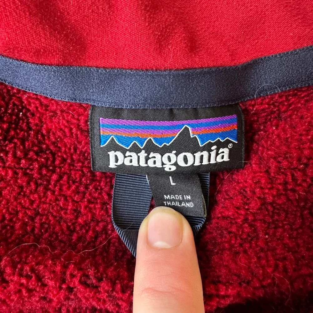 Patagonia Better Sweater Pullover Mens L Red Excellent 1/4 Zip Fleece 25523
